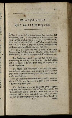 Monat Februarius. Die vierte Aufgabe. - Die siebente Aufgabe.