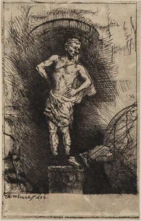 Vier Darstellungen zu einem spanischen Buch: zerstört die Statue, die Nebukadnezar in seinem Traum sieht