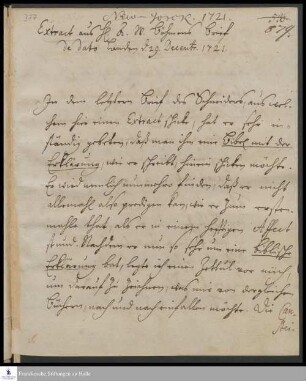 Auszug eines Briefs von Anton Wilhelm Böhme an [Georg Heinrich Neubauer].