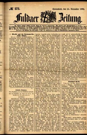 Ausgabe vom Samstag, den 25. November 1882.