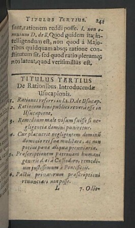 Titulus tertius.