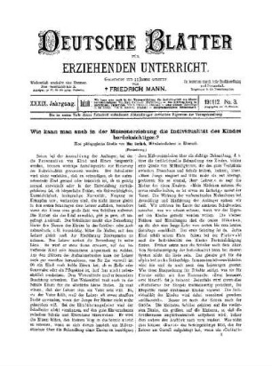 Wie kann man auch in der Massenerziehung die Individualität des Kindes berücksichtigen? : (Fortsetzung)