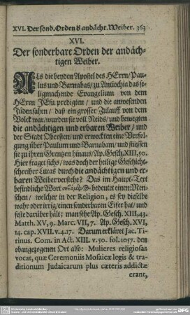 XVI. Die sonderbare Orden der andächtigen Weiber