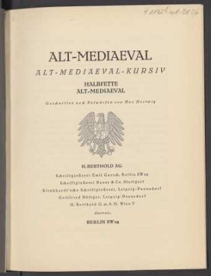 Alt-Mediaeval : Alt-Mediaeval - kursiv, halbfette Alt-Mediaeval