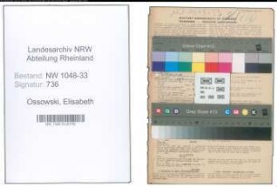 Entnazifizierung Elisabeth Ossowski , geb. 25.05.1903 (Fuersorgerin)
