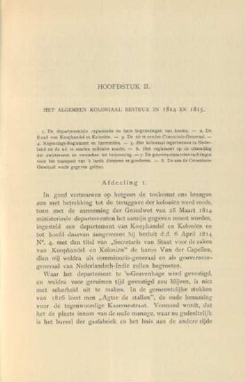 Hoofdstuk II. Het algemeen koloniaal bestuur in 1814 en 1815
