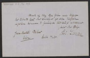Brief an Friedrich Wilhelm Jähns : 12.03.1870