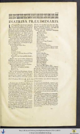 Diatriba Praeliminaris.