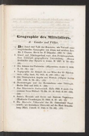 Geographie des Mittelalters.