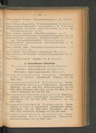 e) Wasserbauamt Eberswalde