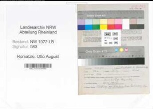Entnazifizierung Otto August Romatzki , geb. 20.12.1902 (Lehrer)
