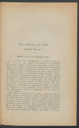 "Alhué", libro de [José Santos] González Vera