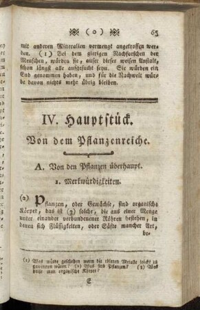 IV. Hauptstück. Von dem Pflanzenreiche.