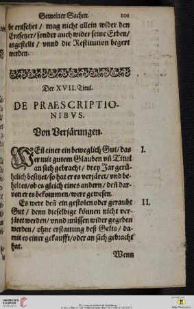 Der XVII. Titul