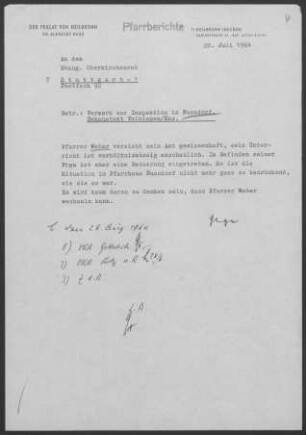 Nussdorf: Inspektionsbericht 1964
