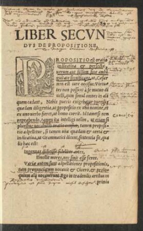 Liber Secundus De Propositione.