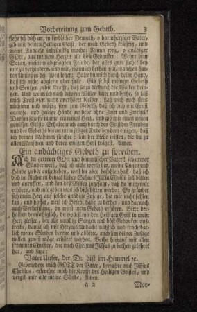 Ein andächtiges Gebeth zu sprechen.