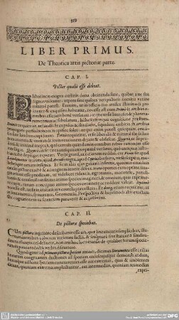 Liber Primus. De Theorica artis pictoriae parte.