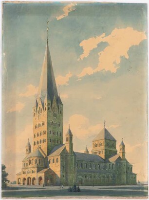 Sankt Antonius Basilika, Rheine: Perspektivische Ansicht von Südwesten
