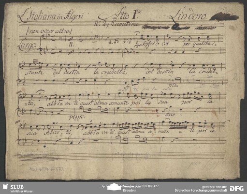 L' Italiana in Algeri. Excerpts - Mus.4804-F-573