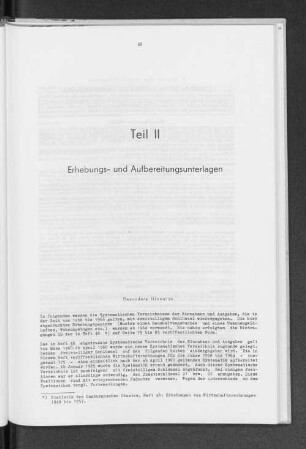 Teil II Erhebungs- und Aufbereitungsunterlagen