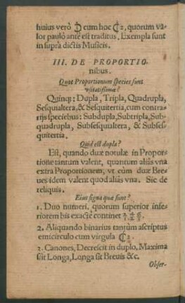 III. De Proportionibus.