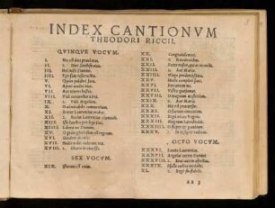 Index Cantionvm