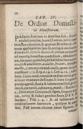 Cap. IV. De Ordine Domestico Ministrorum