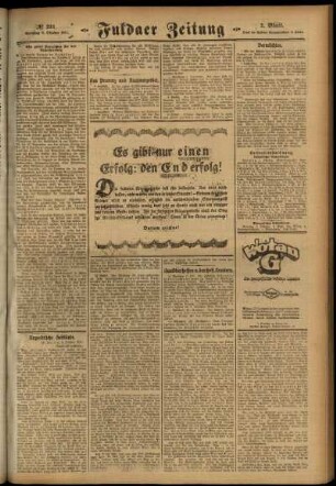 Zweite Ausgabe vom Samstag, den 06. Oktober 1917.