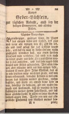 Kurzes Gebet-Büchlein