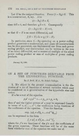 On a set of functions dervable from the exponential function.