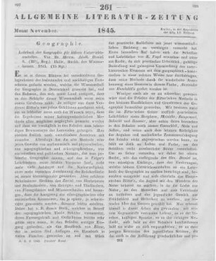 Daniel, H. A.: Lehrbuch der Geographie für höhere Unterrichtsanstalten. Halle: Waisenhauses 1845