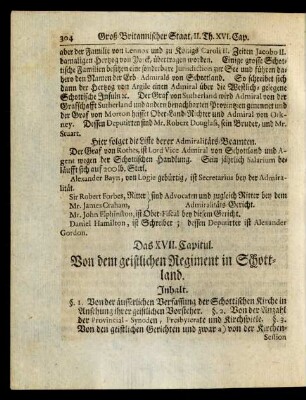 Das XVII. Capitul.