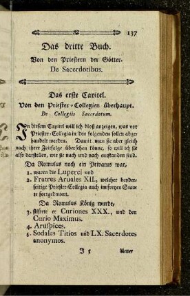 Das erste Capitel. Von den Priester-Collegien überhaupt ...