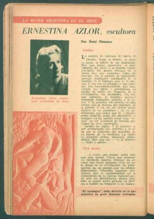Ernestina Azlor, escultora : La mujer argentina en el arte