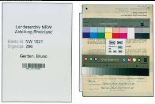Entnazifizierung Bruno Gerden , geb. 05.08.1914 (Bueroangest.)