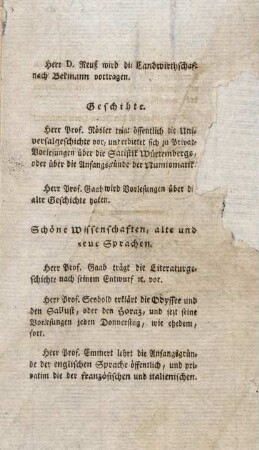 Schöne Wissenschaften, alte und neue Sprachen