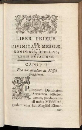 Caput I. Præviæ quædam de Messia quæstiones.