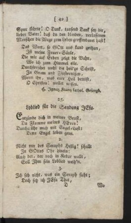 25. Loblied für die Sendung JEsu.