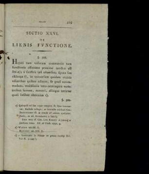 Sectio XXVI. De Lienis Functione