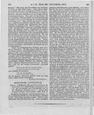 Fritzsche, O. F.: De nonnullis epistolarum Johannearum locis difficilioribus commentatio prima. Zürich: Hoffmann 1837