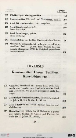 Diverses (Nr. 272-290)