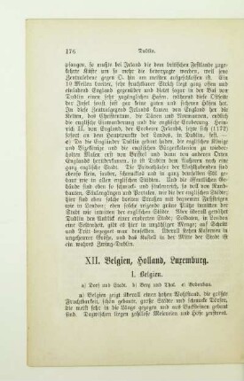 XII. Belgien, Holland, Luxemburg