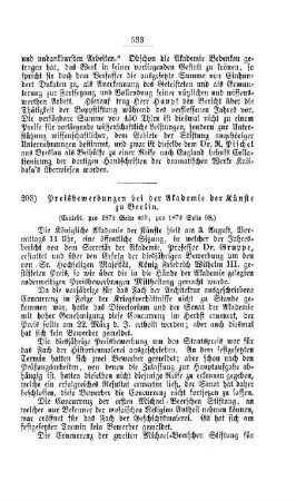 Preisbewerbungen bei der Akademie der Künste zu Berlin : [II. Akademien und Universitäten]
