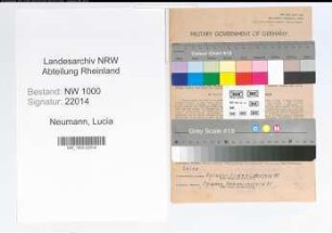 Entnazifizierung Lucia Neumann, geb. 29.08.1904 (Lehrerin)