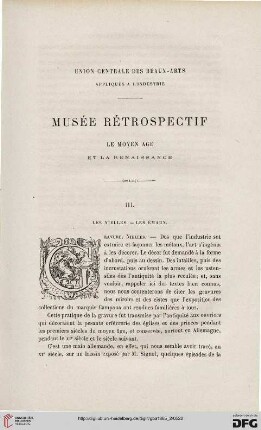 19: Musée rétrospectif, [6], Le Moyen Âge et la Renaissance : Union Centrale des Beaux-Arts Appliqués à l'Industrie