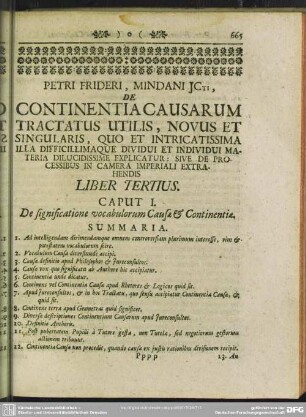 Libri Tertii de Continentia Causarum