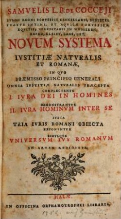 Novum Systema Justitiae naturalis et romanae