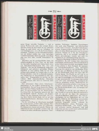 Batterij. Packung nach einem Entwurf von E. P. Weise