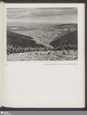Blick auf Oberschönau und auf die fernen fränkischen Berge